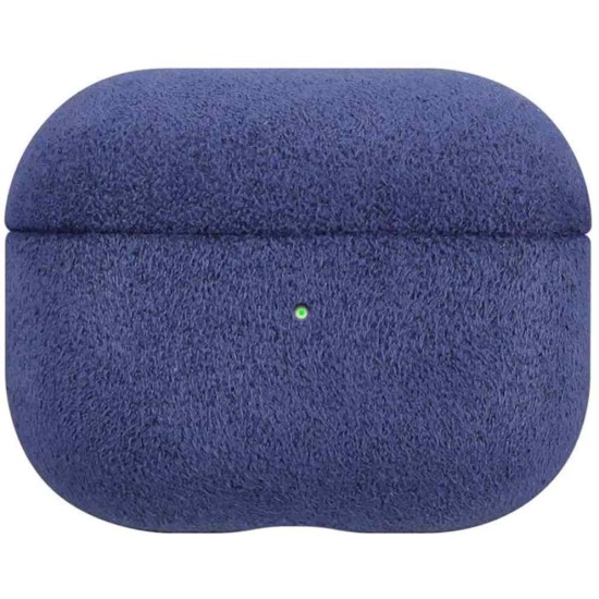Husa alcantara Airpods Pro, culoare albastru (Pro, H0585) by www.silkase.ro