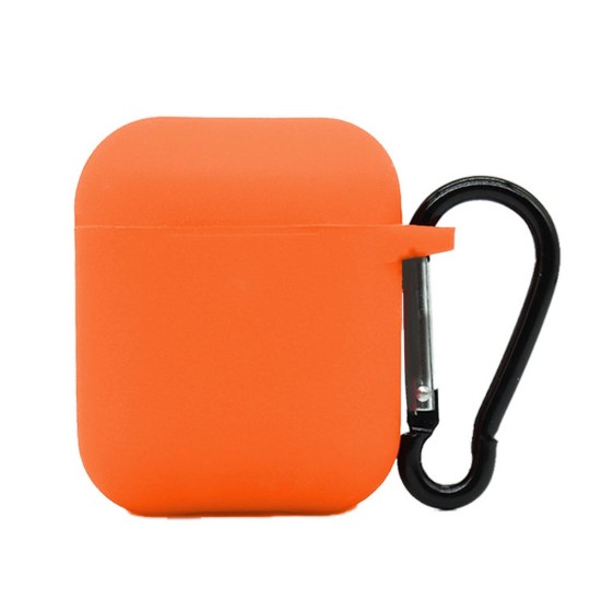 Husa Airpods, culoare portocaliu, soft silicon (2, H1077) by www.silkase.ro