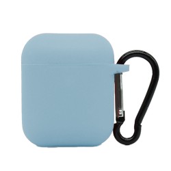 Husa Airpods, culoare albastru deschis, soft silicon Husa Airpods, culoare albastru deschis, soft silicon