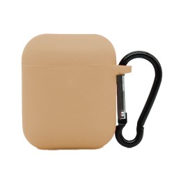 Husa Airpods, culoare bej, soft silicon Husa Airpods, culoare bej, soft silicon