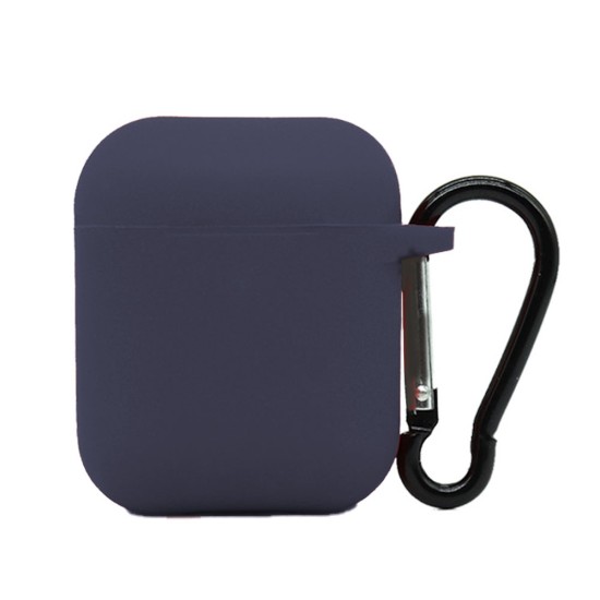 Husa Airpods, culoare albastru navy, soft silicon (2, H1083) by www.silkase.ro