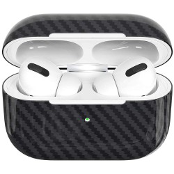 Husa carbon Airpods Pro, culoare negru, kevlar lucios Husa carbon Airpods Pro, culoare negru, kevlar lucios