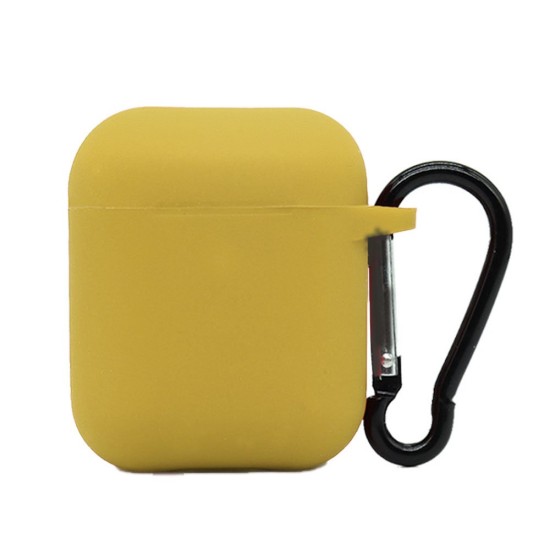 Husa Airpods, culoare galben, soft silicon (2, H1085) by www.silkase.ro