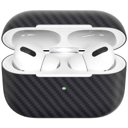 Husa carbon Airpods Pro, culoare negru, kevlar mat Husa carbon Airpods Pro, culoare negru, kevlar mat