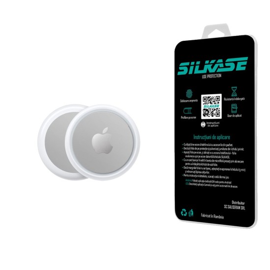 Set folii skin SILKASE Apple Airtag, alb mat (SILKASE, AirTag) by www.silkase.ro Set folii skin SILKASE Apple Airtag, alb mat (AirTag, S0004) by www.silkase.ro