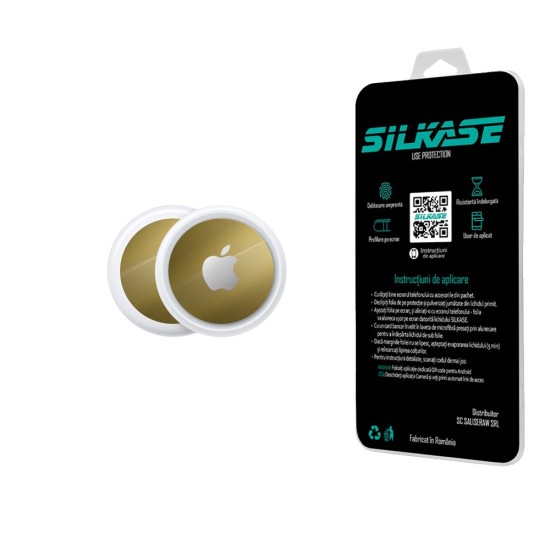 Set folii skin SILKASE Apple Airtag, auriu (SILKASE, AirTag) by www.silkase.ro Set folii skin SILKASE Apple Airtag, auriu (AirTag, S0008) by www.silkase.ro