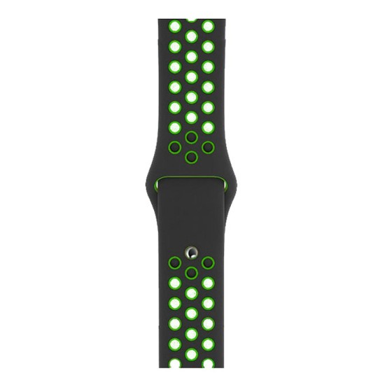 Curea SILKASE pentru Apple iWatch, Sport Liquid silicone, 38/40/41mm, negru/verde lime (SILKASE, Apple) by www.silkase.ro SILKASE Curea Sport Silicon Lichid Apple Watch 42/41/40/38mm (Seria 11/SE), Negru/Verde Lime (Apple, W0964) by www.silkase.ro
