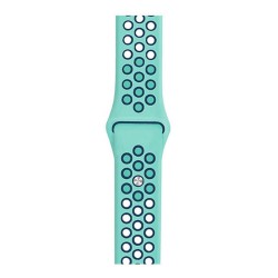 SILKASE Curea Sport Silicon Lichid Apple Watch 42/41/40/38mm (Seria 11/SE), Albastru Cyan/Negru