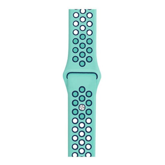 Curea SILKASE pentru Apple iWatch, Sport Liquid silicone, 38/40/41mm, albastru cyan/negru (SILKASE, Apple) by www.silkase.ro SILKASE Curea Sport Silicon Lichid Apple Watch 42/41/40/38mm (Seria 11/SE), Albastru Cyan/Negru (Apple, W0967) by www.silkase.ro
