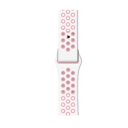 SILKASE Curea Sport Silicon Lichid Apple Watch 42/41/40/38mm (Seria 11/SE), Alb/Roz