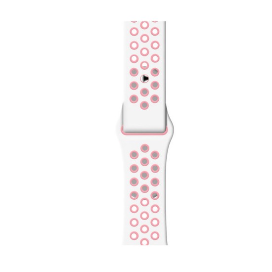 Curea SILKASE pentru Apple iWatch, Sport Liquid silicone, 38/40/41mm, alb/roz (SILKASE, Apple) by www.silkase.ro SILKASE Curea Sport Silicon Lichid Apple Watch 42/41/40/38mm (Seria 11/SE), Alb/Roz (Apple, W0970) by www.silkase.ro