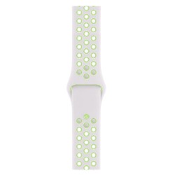 SILKASE Curea Sport Silicon Lichid Apple Watch 42/41/40/38mm (Seria 11/SE), Alb/Verde Neon