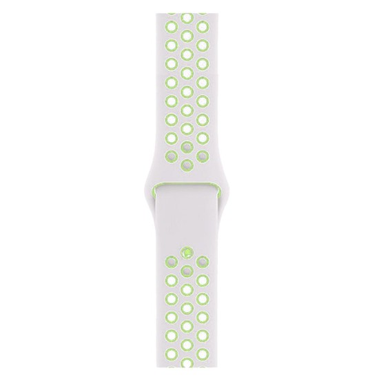 Curea SILKASE pentru Apple iWatch, Sport Liquid silicone, 38/40/41mm, alb/verde neon (SILKASE, Apple) by www.silkase.ro SILKASE Curea Sport Silicon Lichid Apple Watch 42/41/40/38mm (Seria 11/SE), Alb/Verde Neon (Apple, W0973) by www.silkase.ro