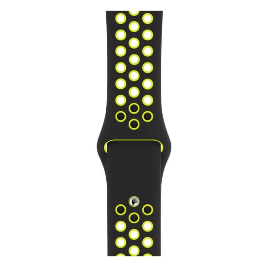 Curea SILKASE pentru Apple iWatch, Sport Liquid silicone, 38/40/41mm, negru/galben (SILKASE, Apple) by www.silkase.ro SILKASE Curea Sport Silicon Lichid Apple Watch 42/41/40/38mm (Seria 11/SE), Negru/Galben (Apple, W0975) by www.silkase.ro