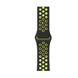 SILKASE Curea Sport Silicon Lichid Apple Watch 42/41/40/38mm (Seria 11/SE), Negru/Verde Neon