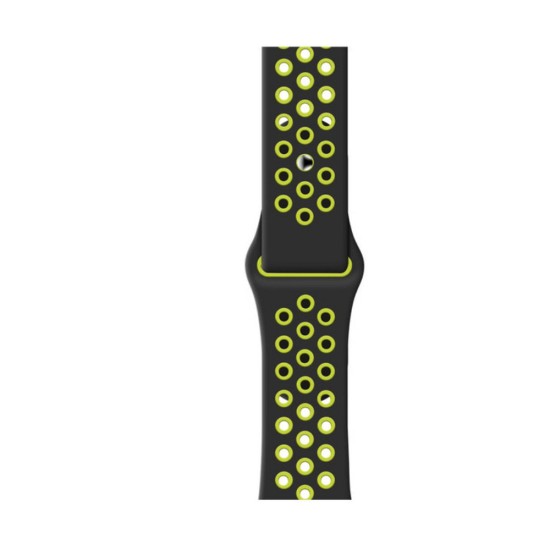 Curea SILKASE pentru Apple iWatch, Sport Liquid silicone, 38/40/41mm, negru/verde neon (SILKASE, Apple) by www.silkase.ro SILKASE Curea Sport Silicon Lichid Apple Watch 42/41/40/38mm (Seria 11/SE), Negru/Verde Neon (Apple, W0976) by www.silkase.ro