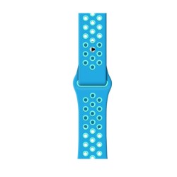 SILKASE Curea Sport Silicon Lichid Apple Watch 42/41/40/38mm (Seria 11/SE), Albastru/Albastru Cyan