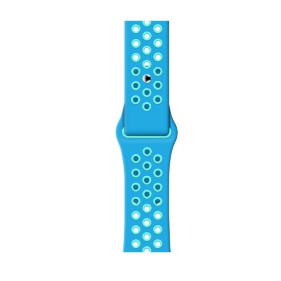 SILKASE Curea Sport Silicon Lichid Apple Watch 42/41/40/38mm (Seria 11/SE), Albastru/Albastru Cyan (Apple, W0978) by www.silkase.ro