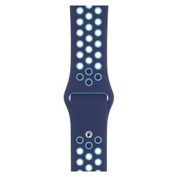SILKASE Curea Sport Silicon Lichid Apple Watch 42/41/40/38mm (Seria 11/SE), Albastru Închis/Albastru