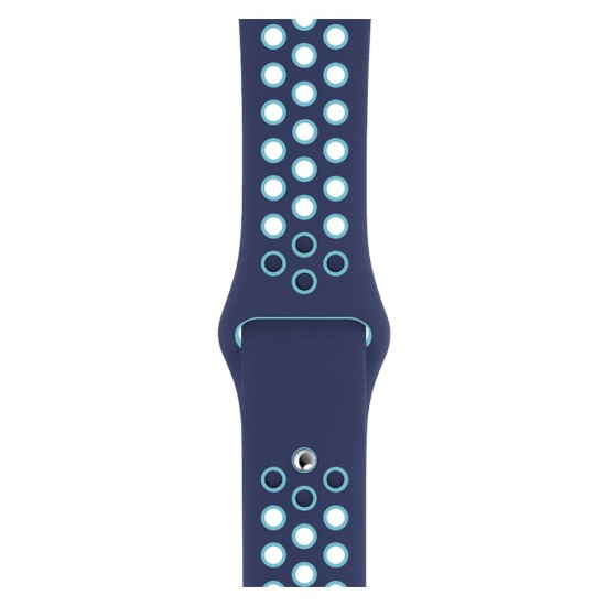 Curea SILKASE pentru Apple iWatch, Sport Liquid silicone, 38/40/41mm, albastru inchis/albastru (SILKASE, Apple) by www.silkase.ro SILKASE Curea Sport Silicon Lichid Apple Watch 42/41/40/38mm (Seria 11/SE), Albastru Închis/Albastru (Apple, W0980) by www.silkase.ro