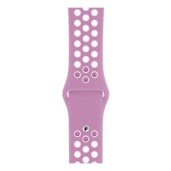 SILKASE Curea Sport Silicon Lichid Apple Watch 42/41/40/38mm (Seria 11/SE), Liliac/Alb
