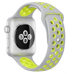 SILKASE Curea Sport Silicon Lichid Apple Watch 42/41/40/38mm (Seria 11/SE), Violet Gri/Verde Neon
