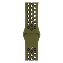 SILKASE Curea Sport Silicon Lichid Apple Watch 42/41/40/38mm (Seria 11/SE), Verde Army/Negru