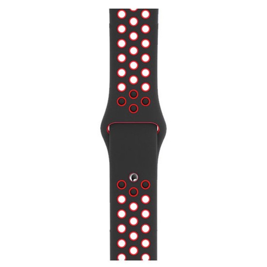 Curea SILKASE pentru Apple iWatch, Sport Liquid silicone, 42/44/45mm, negru/rosu (SILKASE, Apple) by www.silkase.ro SILKASE Curea Sport Silicon Lichid Apple Watch 49/46/45/44/42mm (Ultra 3-1/Seria 11-1/SE), Negru/Roșu (Apple, W1003) by www.silkase.ro
