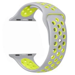 SILKASE Curea Sport Silicon Lichid Apple Watch 49/46/45/44/42mm (Ultra 3-1/Seria 11-1/SE), Violet Gri/Verde Neon