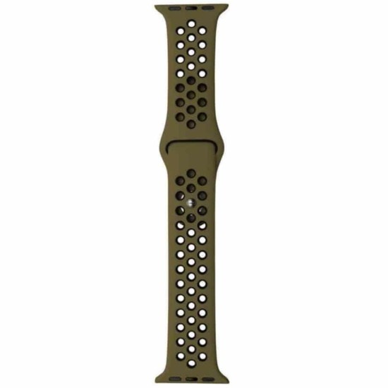 Curea SILKASE pentru Apple iWatch, Sport Liquid silicone, 42/44/45mm, verde army/negru (SILKASE, Apple) by www.silkase.ro SILKASE Curea Sport Silicon Lichid Apple Watch 49/46/45/44/42mm (Ultra 3-1/Seria 11-1/SE), Verde Army/Negru (Apple, W1035) by www.silkase.ro
