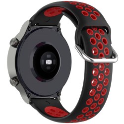 SILKASE Curea Sport Silicon Lichid Smartwatch (20mm), Negru/Roșu
