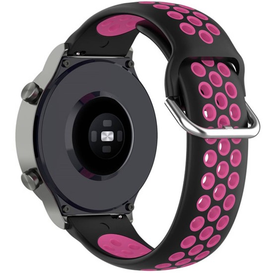 Curea SILKASE pentru Smartwatch Samsung/ Huawei/ Garmin/Xiaomi, Sport Liquid silicone, 20mm,negru/roz aprins (SILKASE, Xiaomi) by www.silkase.ro SILKASE Curea Sport Silicon Lichid Smartwatch (20mm), Negru/Roz Aprins (Xiaomi, W1050) by www.silkase.ro