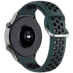 SILKASE Curea Sport Silicon Lichid Smartwatch (20mm), Verde Army/Negru