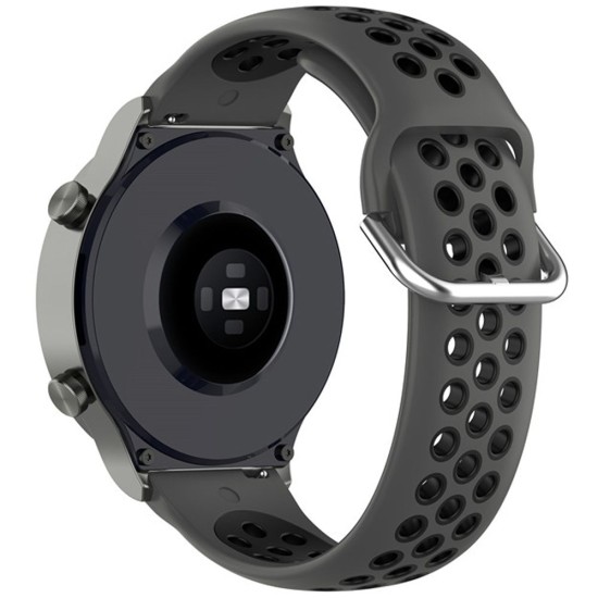 Curea SILKASE pentru Smartwatch Samsung/ Huawei/ Garmin/Xiaomi, Sport Liquid silicone, 20mm,gri inchis/negru (SILKASE, Xiaomi) by www.silkase.ro SILKASE Curea Sport Silicon Lichid Smartwatch (20mm), Gri Închis/Negru (Xiaomi, W1053) by www.silkase.ro