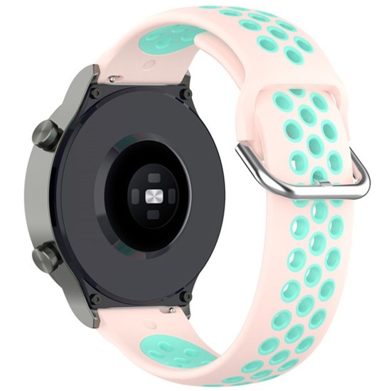 Curea SILKASE pentru Smartwatch Samsung/ Huawei/ Garmin/Xiaomi, Sport Liquid silicone, 20mm, roz pal/albastru cyan (SILKASE, Xiaomi) by www.silkase.ro SILKASE Curea Sport Silicon Lichid Smartwatch (20mm), Roz Pal/Albastru Cyan (Xiaomi, W1057) by www.silkase.ro