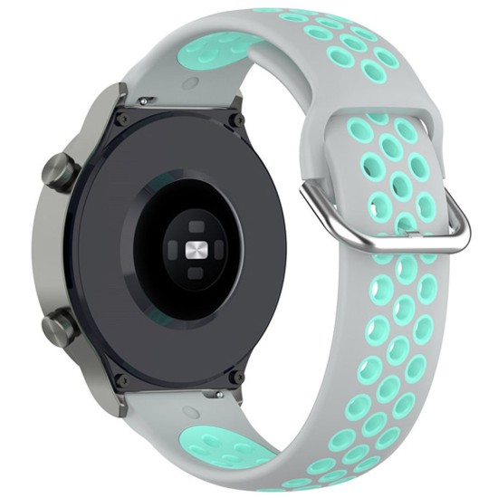 Curea SILKASE pentru Smartwatch Samsung/ Huawei/ Garmin/Xiaomi, Sport Liquid silicone, 20mm,gri/albastru cyan (SILKASE, Xiaomi) by www.silkase.ro SILKASE Curea Sport Silicon Lichid Smartwatch (20mm), Gri/Albastru Cyan (Xiaomi, W1058) by www.silkase.ro
