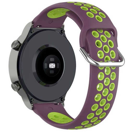 Curea SILKASE pentru Smartwatch Samsung/ Huawei/ Garmin/Xiaomi, Sport Liquid silicone, 20mm,mov/ verde lemon (SILKASE, Xiaomi) by www.silkase.ro SILKASE Curea Sport Silicon Lichid Smartwatch (20mm), Mov/Verde Lemon (Xiaomi, W1059) by www.silkase.ro
