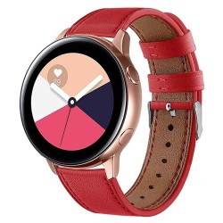 SILKASE Curea Piele Naturală Smartwatch (20mm), Roșu