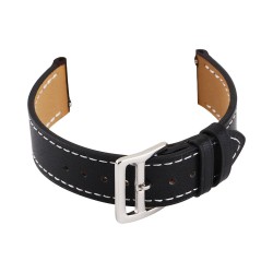 SILKASE Curea Piele Naturală Smartwatch (20mm), Negru