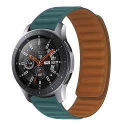 SILKASE Curea Magnetic Link Smartwatch (20mm), Verde Army/Maro