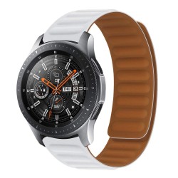 SILKASE Curea Magnetic Link Smartwatch (20mm), Alb/Maro