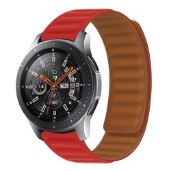 SILKASE Curea Magnetic Link Smartwatch (20mm), Roșu/Maro