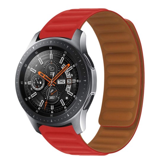 Curea SILKASE pentru Smartwatch Samsung/Huawei/Garmin/Xiaomi, Magnetic Link, 20mm, rosu/maro (SILKASE, Xiaomi) by www.silkase.ro SILKASE Curea Magnetic Link Smartwatch (20mm), Roșu/Maro (Xiaomi, W1078) by www.silkase.ro