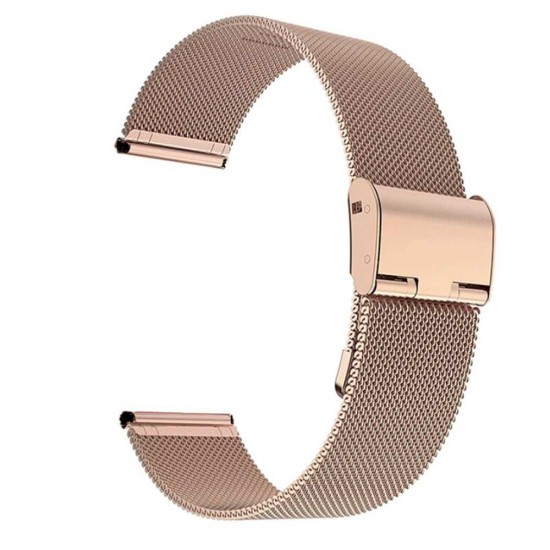 Curea SILKASE pentru Smartwatch Samsung/Huawei/Garmin/Xiaomi, Milanese Metallic, 20mm, rose gold (SILKASE, Xiaomi) by www.silkase.ro SILKASE Curea Milanese Metallic Smartwatch (20mm), Rose Gold (Xiaomi, W1093) by www.silkase.ro
