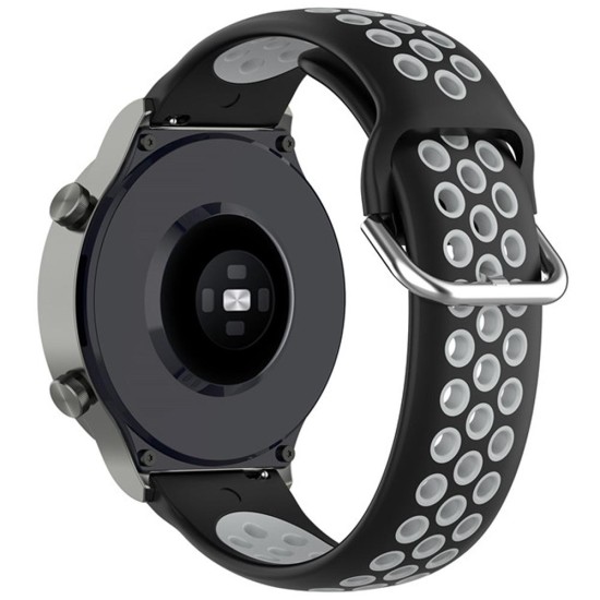 Curea SILKASE pentru Smartwatch Samsung/Huawei/Garmin/Xiaomi, Sport Liquid silicone, 22mm, negru/gri (SILKASE, Xiaomi) by www.silkase.ro SILKASE Curea Sport Silicon Lichid Smartwatch (22mm), Negru/Gri (Xiaomi, W1097) by www.silkase.ro