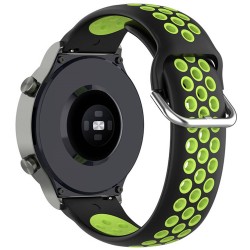 SILKASE Curea Sport Silicon Lichid Smartwatch (22mm), Negru/Verde Lemon