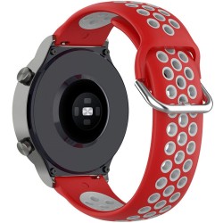 SILKASE Curea Sport Silicon Lichid Smartwatch (22mm), Roșu/Gri