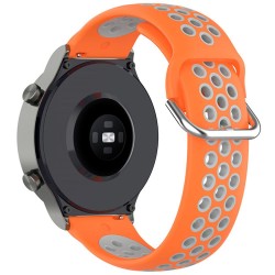 SILKASE Curea Sport Silicon Lichid Smartwatch (22mm), Portocaliu/Gri