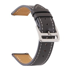 SILKASE Curea Piele Naturală Smartwatch (22mm), Gri