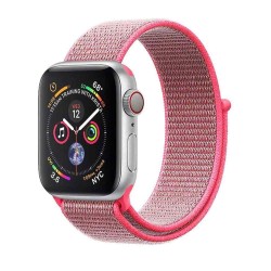 SILKASE Curea Textilă Sport Apple Watch 49/46/45/44/42mm (Ultra 3-1/Seria 11-1/SE), Roz Neon